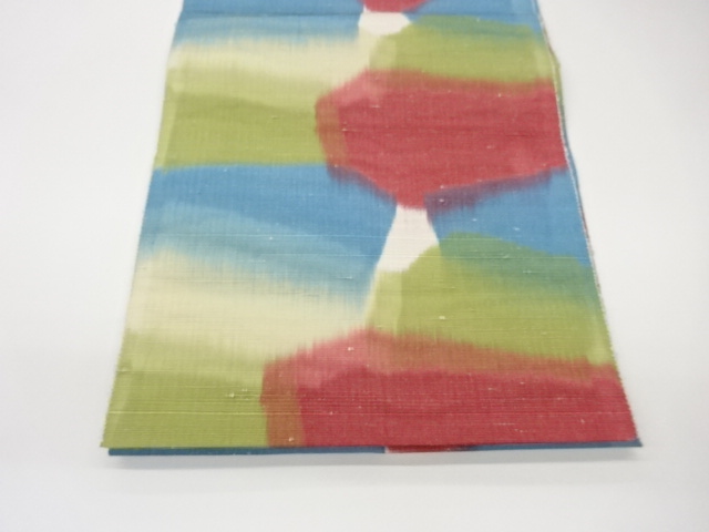  手織り紬抽象模様名古屋帯